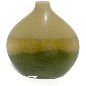 Monterey Vase Avocado Decorative Display Piece Blown Glass by Kohl's 8" x 8"